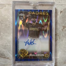 2024 Topps Chrome Update Matt Waldron Blue RayWave Auto Rookie /150 