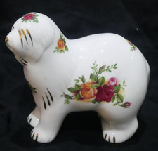 ROYAL ALBERT OLD COUNTRY ROSES OLD ENGLISH SHEEPDOG ORNAMENT DOG 1st QUALITY