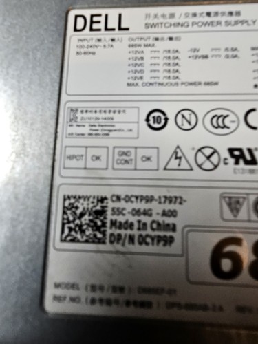Dell Precision T5810 T7910 685W Workstation Power Supply Unit 0CYP9P CYP9P - Zdjęcie 2 z 4