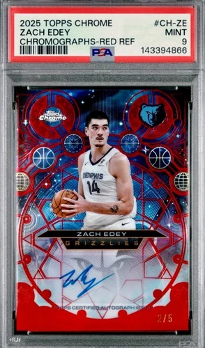 2025 Topps Chrome Zach Edey Refractors Red (PSA 9)