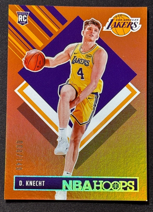 Dalton Knecht 2024-25 Panini NBA Hoops 008/149 Orange Tribute RC Lakers #294
