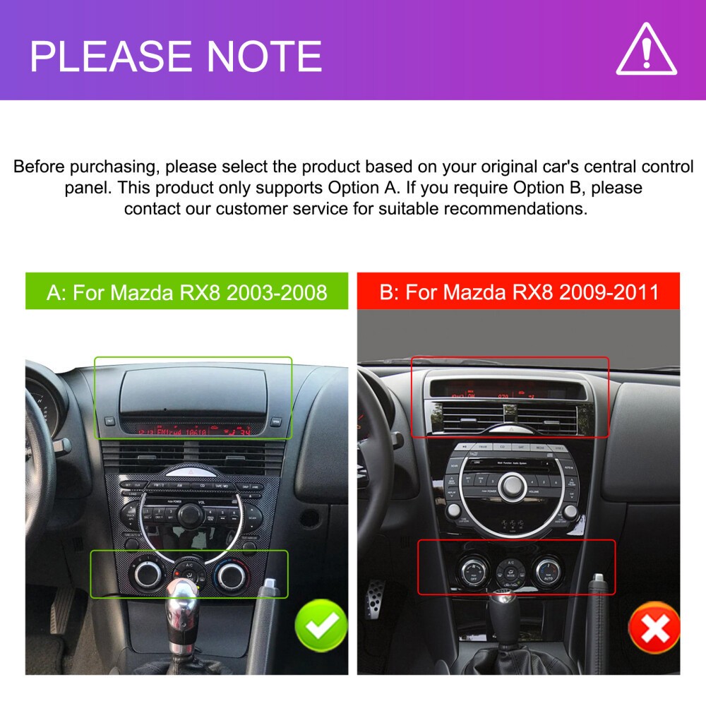 Mazda RX-8 2003-2008 9" Android Auto GPS Navigation 4+64GB WiFi Camera FM Radio