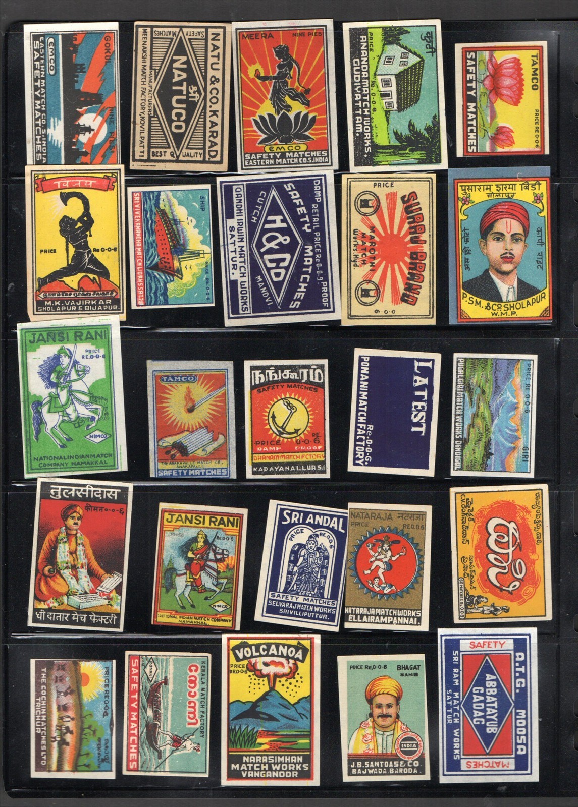 Matchbox Labels early Made in INDIA all different varieties mixed #020 ...