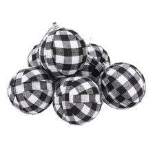 (Black And White Checkered)Holiday Christmas Decoration 7CM Black And White