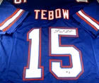 Tim Tebow / Autographed Florida Gators Blue Custom Football Jersey / COA