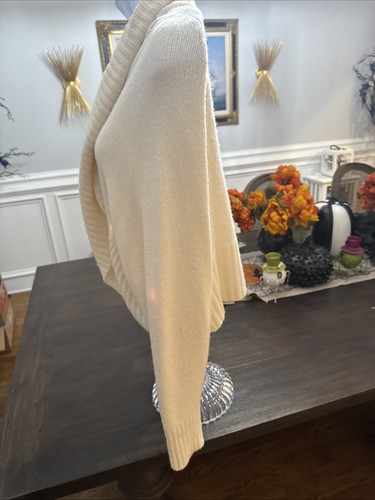 Anthropology - strukturierter Strick offener Schalkragen creme Y2K Cardigan - M/L - Mischung - Bild 7 von 13