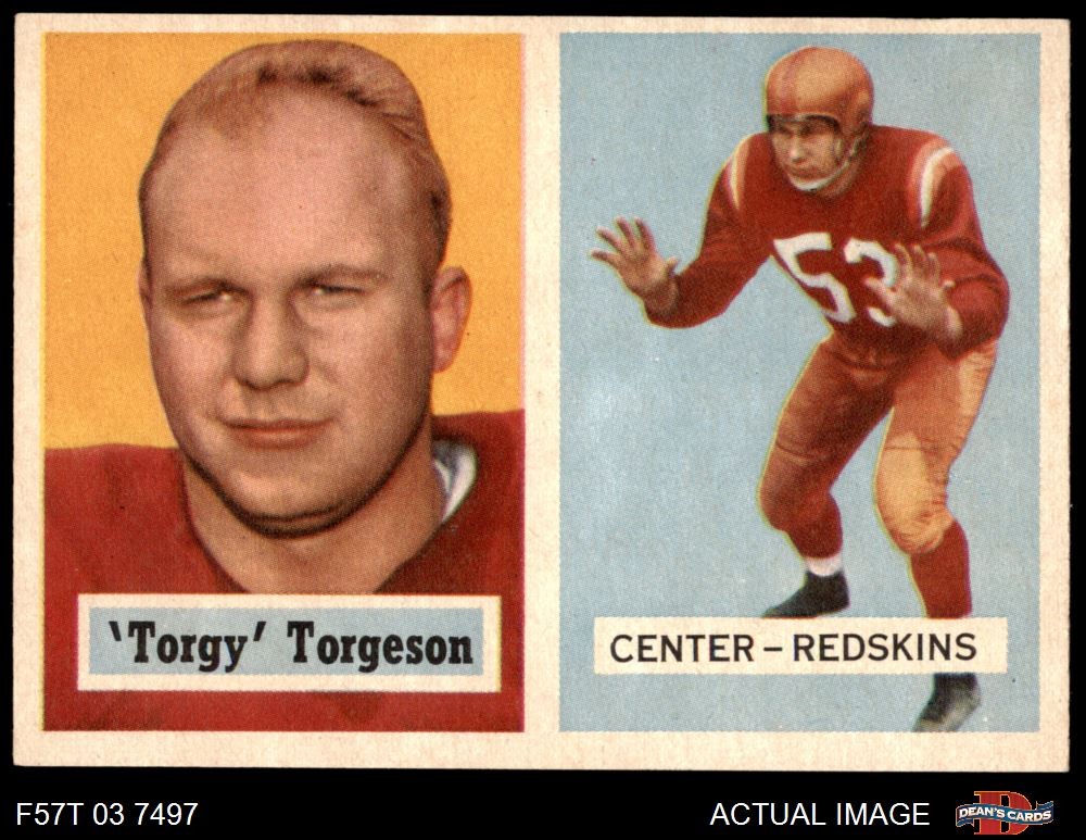 1957 Topps #12 Lavern Torgeson Redskins RC Washington St 6 - EX/MT