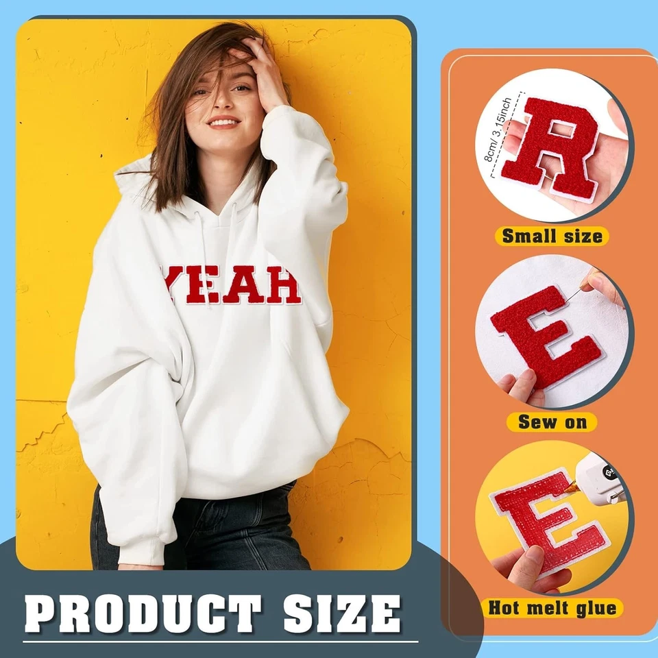 Chenille Alphabet Patches for Jackets - 156 Pieces - Image 4 of 4