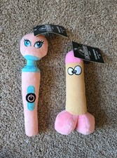 SCRUFFY Plushie Dog Toy Squeak Wanda Peter Woofington New Gag Plush 2pc 