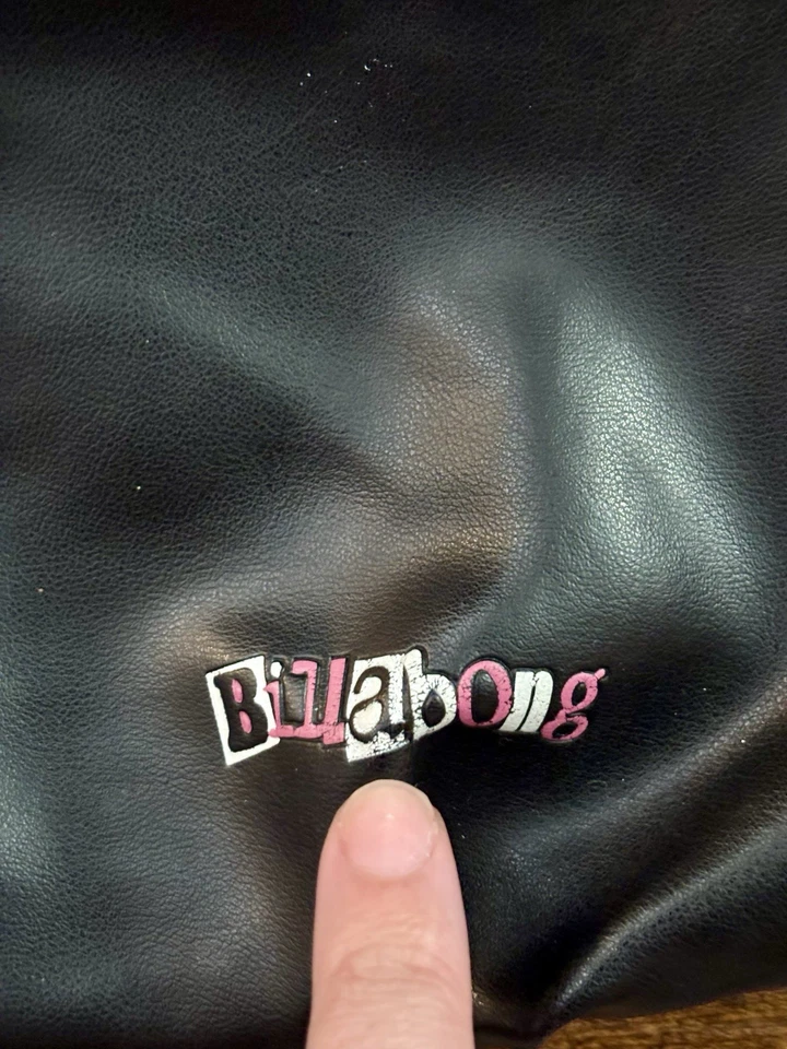 Bolso de mano hobo de cuero sintético negro vintage Y2K Billabong Foto 4 de 4