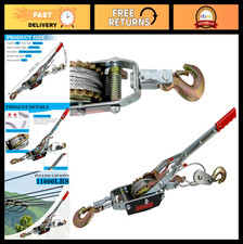 Heavy Duty 11000 Lbs Come Along Winch Dual Gear Hand Winch 12.14ft Steel Cable