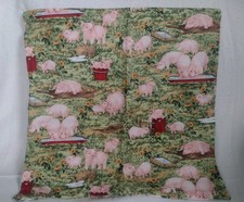 NEU Handgefertigte Schweine & Ferkel Kissenhülle 17" x 17" Taschen für Fernbedienungen, Handys 