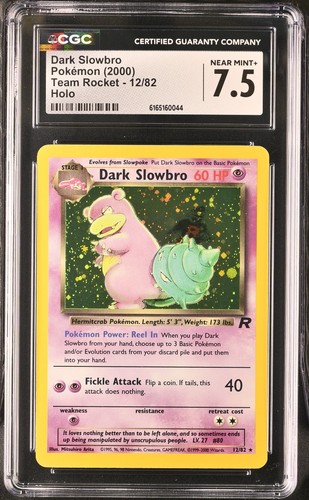 CGC 7.5 Dark Slowbro 12/82 Team Rocket Holo Pokemon Card