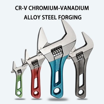 Alloy Steel Adjustable Spanner Wide Opening Jaw Short Shaft Ergonomic Handle Kit