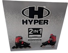 Hyper 2-in-1 Combo Quad and Inline Skates for Kids Adjustable Sizing Red Black