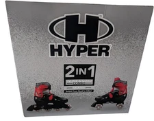 Hyper 2-in-1 Combo Quad and Inline Skates for Kids Adjustable Sizing Red Black 