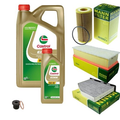 MANN-FILTER Inspektionspaket 6 L Castrol Titanium 5W-30 für VW Scirocco 137