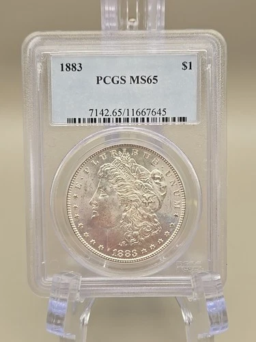 1883 Morgan Silver Dollar $1 PCGS MS65