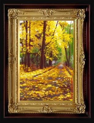DUFT DER BLÄTTER IV Original Ölgemälde 6'' x 4'' DUFT DER BLÄTTER Serie OHNE RAHMEN