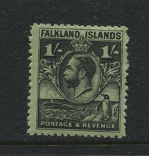 Falkland Islands 1929-37 George V 1/- stamp SG122 MLH (A55/S518) Cat £27