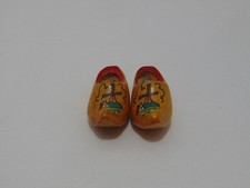 Miniature Wooden Dutch Clogs Shoes Painted Windmills