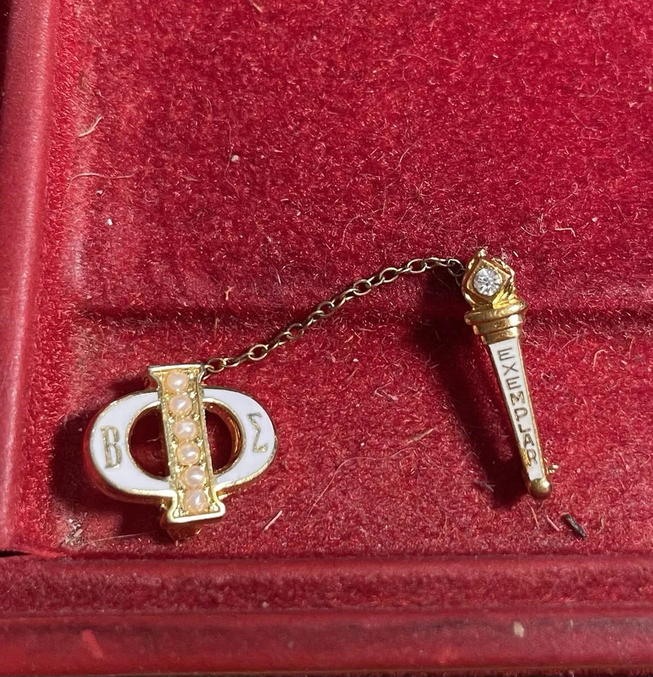 Beta Sigma Phi Exemplar Vintage Lapel Pin Tack sorority fraternity pledge p40 - Image 4 of 4