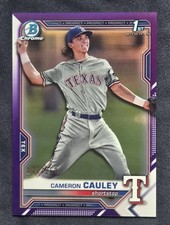 2021 Bowman Chrome Cameron Cauley 1st Draft Rangers Purple 132/250