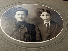 1800's CABINET CARD 4 1/4 x 6 3/4" "MOM  SON" nice family piece