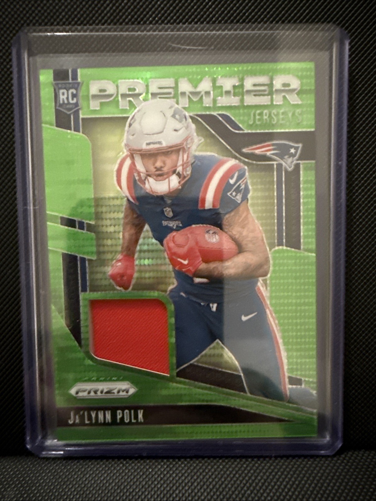 2024 Panini Prizm  Premier Jerseys Ja'Lynn Polk #PJ-JPK Neon Green Pulsar Prizm