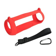 Red Silicone Carrying Case Protective Cover for JBL Charge 5 Bluetooth Speaker
