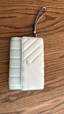 DKNY Veronica quilted white leather shoulder bag missing shoulder strap EUC