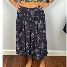 90s Fritzi Purple Floral Midi Skirt Y2K Boho Cottagecore Made in USA