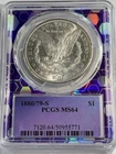 1880/79-S Morgan Silver Dollar PCGS MS64 Trader Bea Purple Core