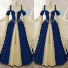 Blue Vintage Victorian Wedding Dresses Square Neckline Corset Special Occasion