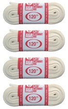 A R Sports Figure Skate Laces, 120" - White 4-Pack
