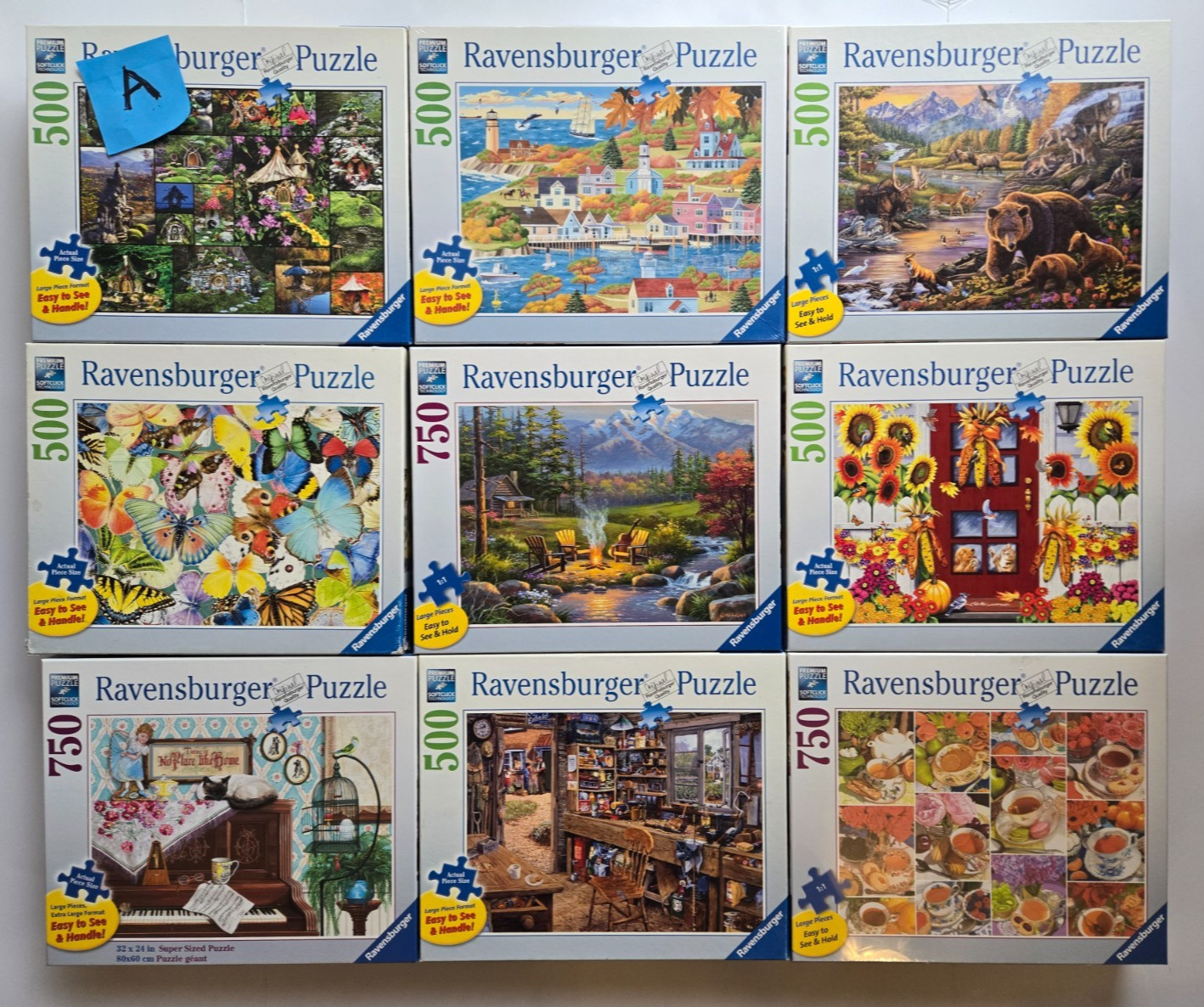 Ravensburger lot of 9 (You choose a group A or B ) Large Format 500, 750- Used