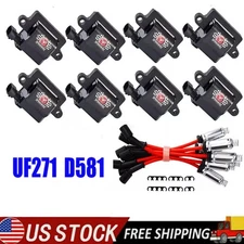 8Pack UF271 Ignition Coil & Spark Plug Wire For Chevy GMC 4.8L 5.3L 6.0L 8.1L US
