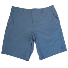 Hang Ten Mens Blue Striped Hybrid Boardwalk Shorts Size 40 Stretch Quick Dry