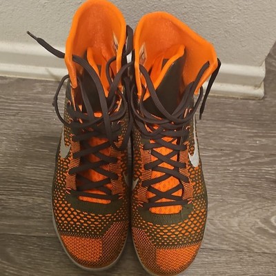 Nike Kobe 9 Elite High Top FlyKnit Orange Black Basketball Sneakers Men