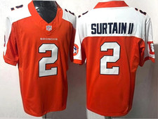 Men's Broncos #2 Patrick Surtain II Orange/Navy Gratitude Edition Stitched Jerse
