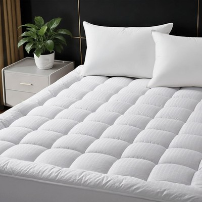 Queen Size Mattress Topper Cooling Cotton Pillow Top -Ultra Soft Mattress Pad &