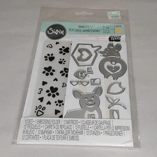 Sizzix Thinlits Textured Impressions Embossing Folder Corgi 662756 (READ)