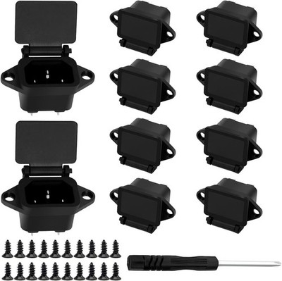 10 Stück AC 250V 10A IEC320 C14 Panel Mount Stecker Adapter, 3P Klemmen Stecker P
