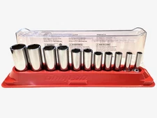Snap On Tools USA 211SFSY NEW 11 Piece 3/8" Drive 6 Point SAE Deep Socket Set
