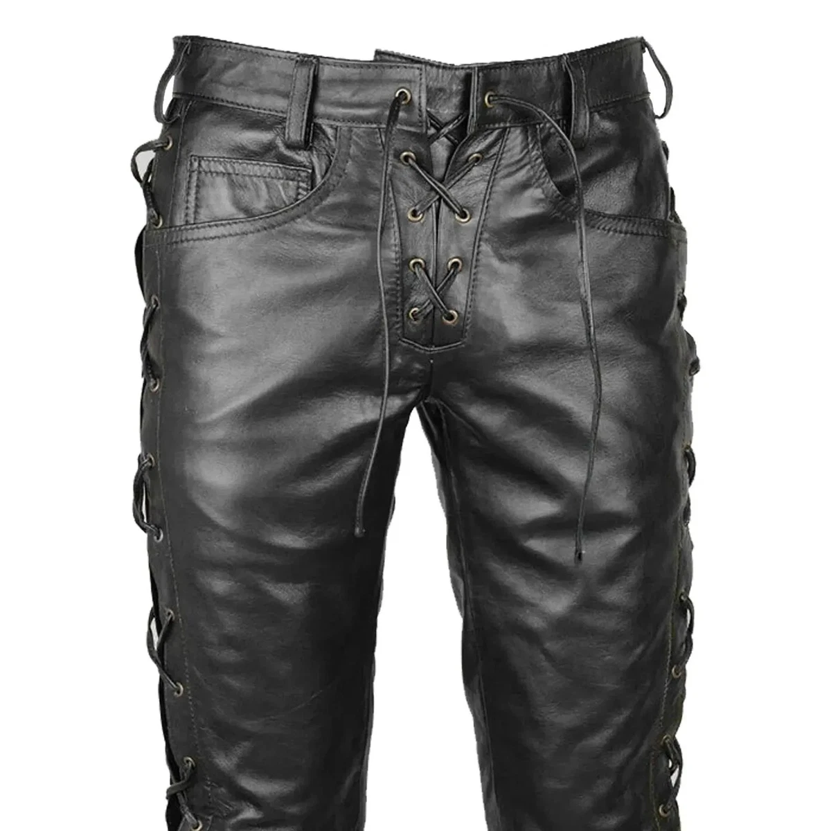 Lace Leather Pants In Men's Pants for sale | eBay