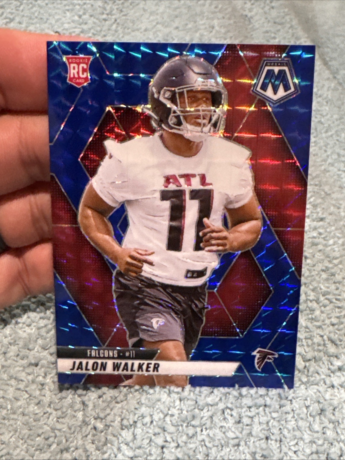 2025 Mosaic JALON WALKER Rookie Blue Prizm /99 Atlanta Falcons RC #377