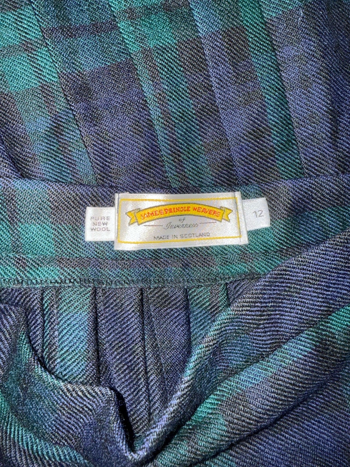 James Pringle Weavers of Inverness Tartan Kilt Skirt 100percent Pure New Wool-Size 12 image 5
