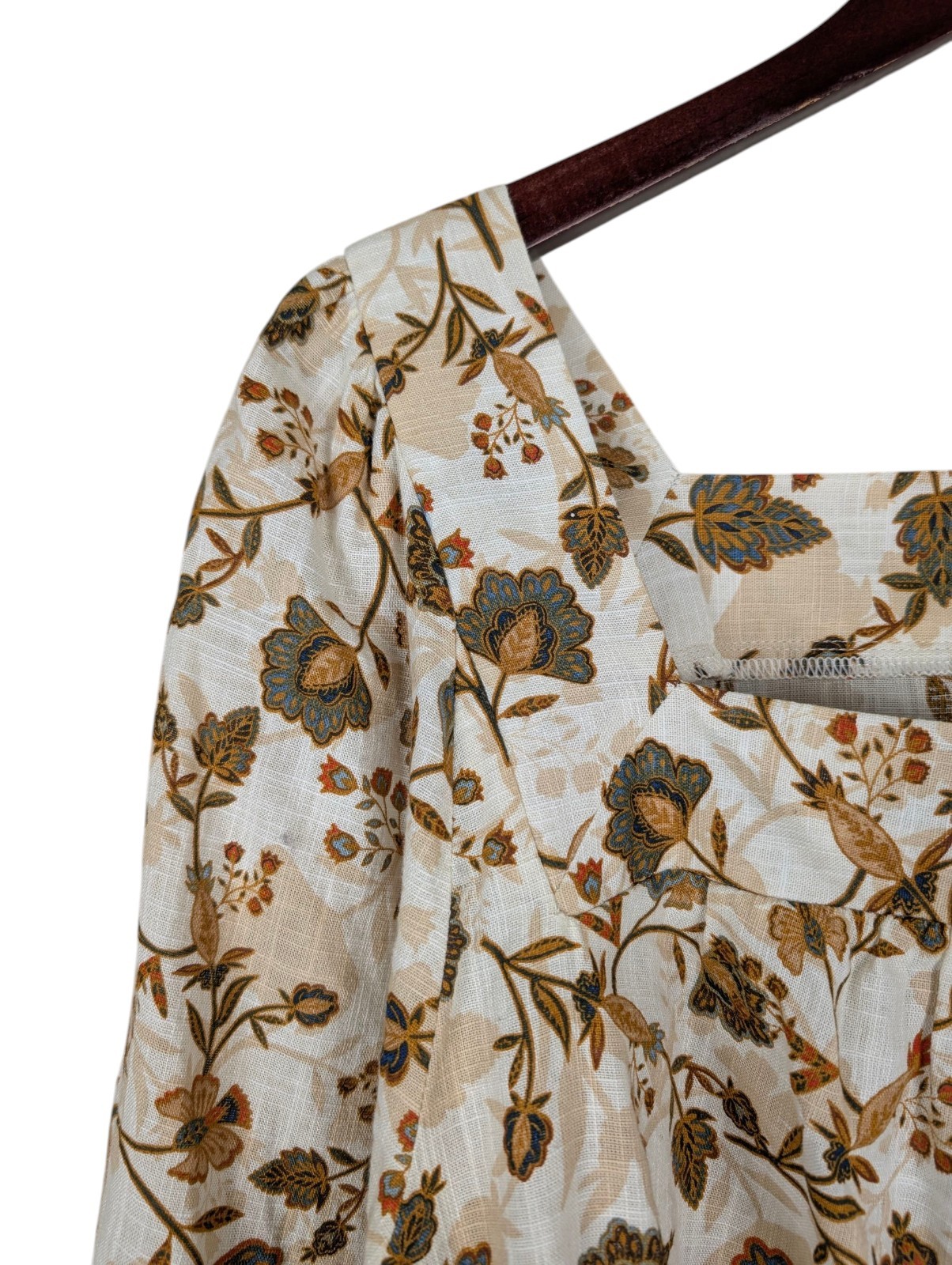 a.n.a A New Approach Women's Brown Floral Square Neck Top Size 1X