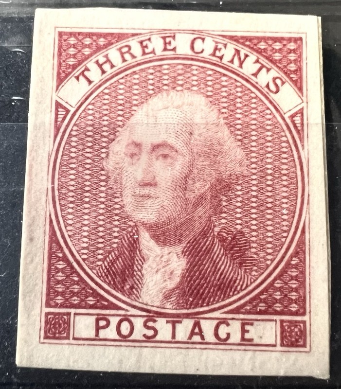 11-E5a Deep Carmine Bradbury Wilkinson 1851 3c Essay CV $1250