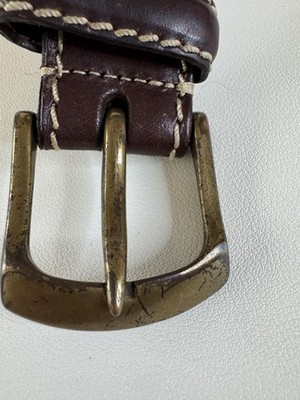 Ralph Lauren embroiled solid brass buckle leather Ralph Lauren Belt Mens M/L Brown Leather Brass Buckle  main image 3